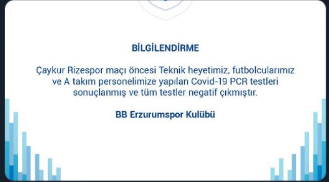 Teknik heyet ve futbolcularda sağlık şartları yerinde