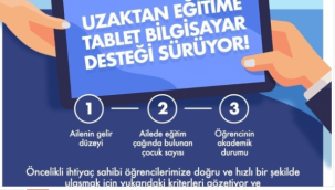 Uzaktan eğitime tablet bilgisayar desteği sürüyor