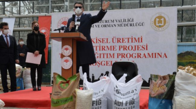 Erzurum'da çiftçilere yem bitkisi tohumu dağıtıldı