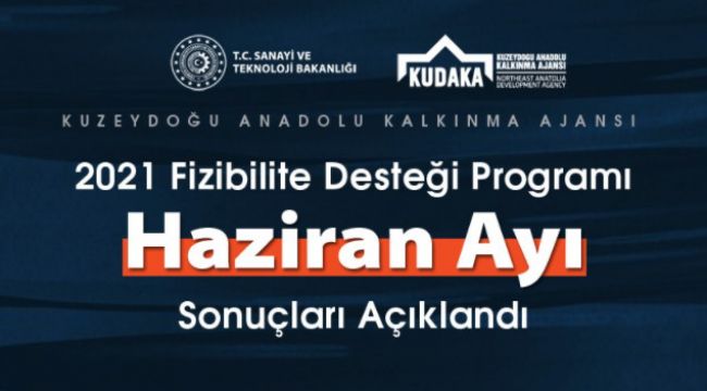 KUDAKA 2021 yılı Fizibilite Desteği Programı Haziran ayı sonuçları