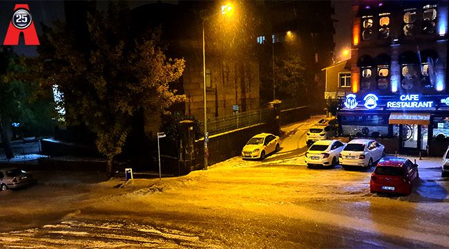 Erzurum'da Ağustos dolusu sağanak yağış