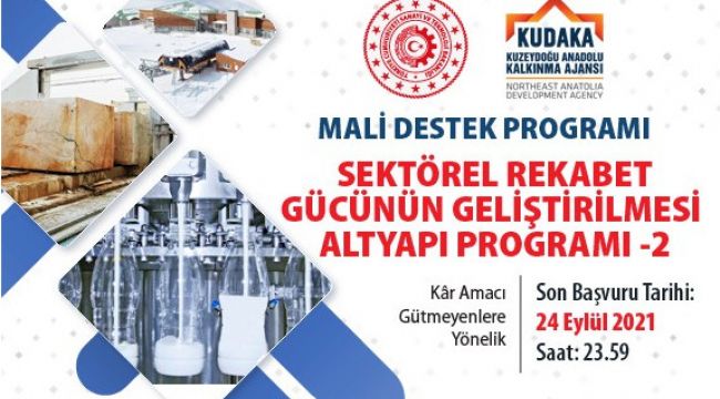 KUDAKA 2021 yılı Sektörel Rekabet Gücünün Geliştirilmesi Altyapı Programı-2'yi ilanı