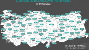 Bakan Koca bir haftalık vaka haritasını paylaştı
