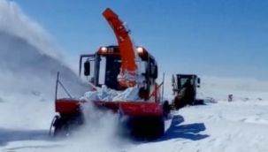 Erzurum'da karla mücadele