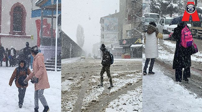 Erzurum'da kar ve fırtına etkili oldu
