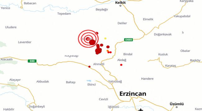 Gümüşhane ve Erzincan'da iki deprem