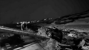 Karagöbek'te otomobil şarampole devrildi