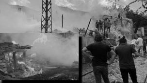 Tortum'da 2 ev, 1 samanlık, 1 ahır kül oldu