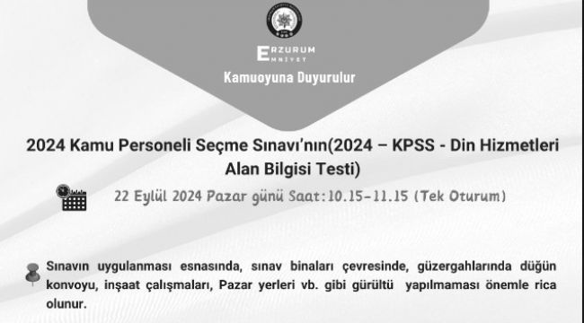 KPSS için uyarı