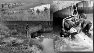 Üniversite kaydına gelen aile, otomobille su kanalına düştü 