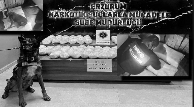 Erzurum'da 80 kilo metafetamin ele geçirildi