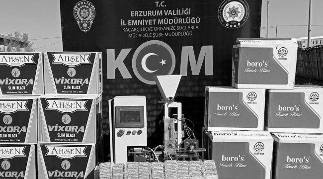 Erzurum'da kaçak sigara operasyonu