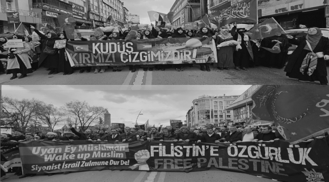 Erzurum'da İsaril'i protesto, Gazze'ye destek yürüyüşü