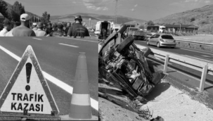 Refüjde takla attı, araçta sıkışan 5 kişi kartırıldı