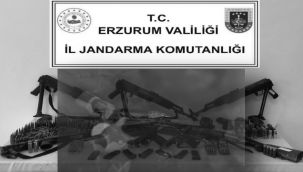 Erzurum Karayazı'da silah ve mermiler ele geçirildi