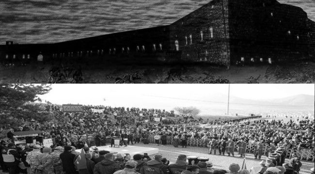 Aziziye Tabyaları'na saygı yürüyüşü