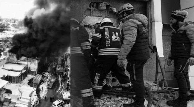 Erzurum'da Keresteciler Sitesi'nde Yangın ve Patlama: 2 ölü, 6 yaralı