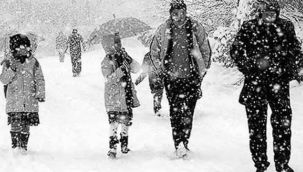 Erzurum'da "Taşımalı Eğitim"e 1 gün kar tatili